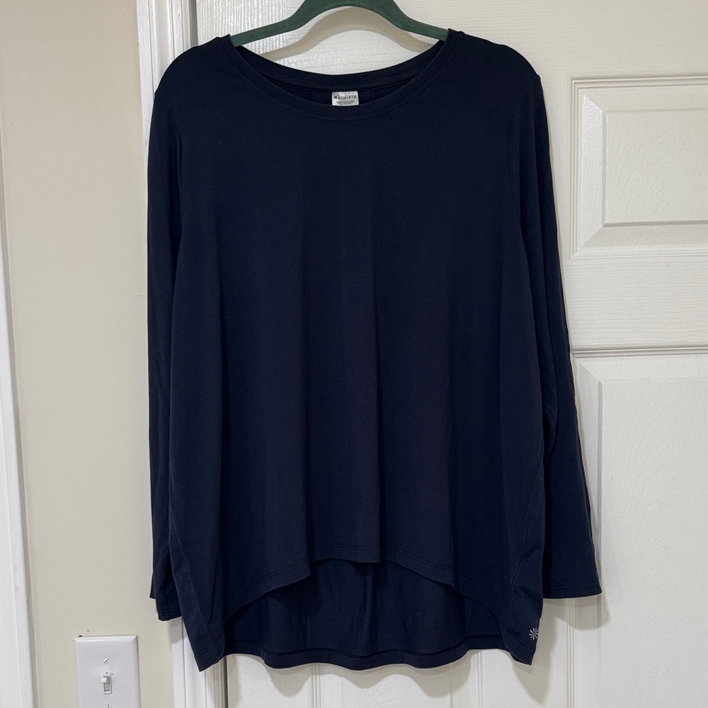 Athleta With Ease Long Sleeve Relaxed Tee - Navy